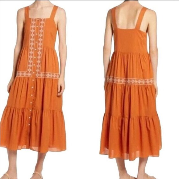 Madewell Embroidered Tiered-Summer Dress - Picture 1 of 10
